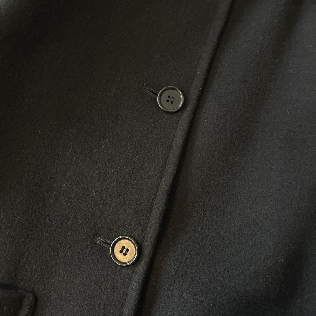 美品 MHL.♡英国製 ウール メルトン ショートコート ブラック 異素材