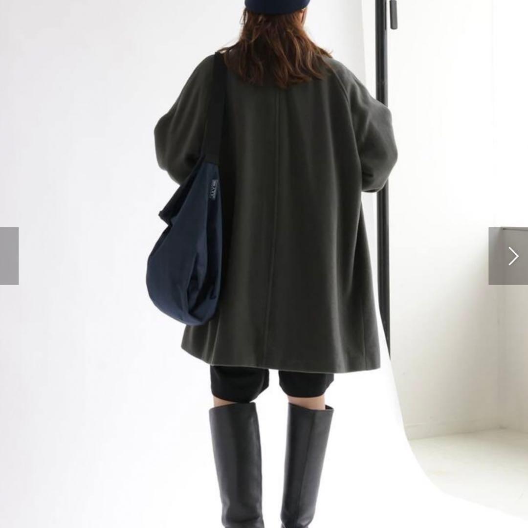 レリューム 尾州ウールモッサWブレストハーフコート グレー - メルカリ