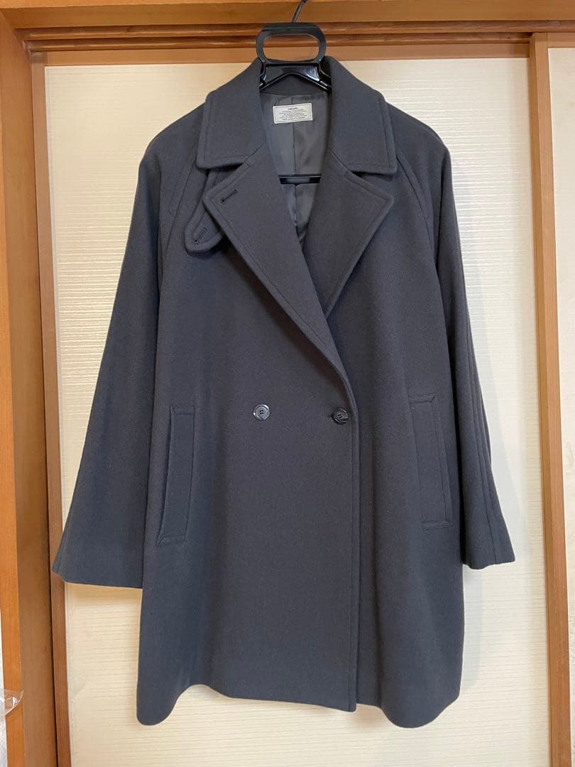 レリューム 尾州ウールモッサWブレストハーフコート グレー - メルカリ