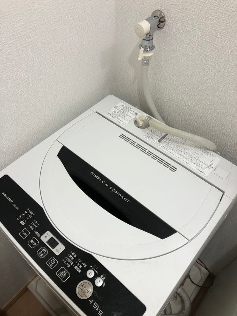 SHARP 洗濯機 4.5kg 2016年製ES-G45RC-W シャープ