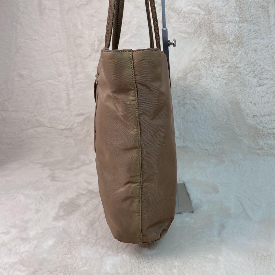 PRADA プラダ トートバッグ ショルダーバッグ ベージュ ナイロン 三角