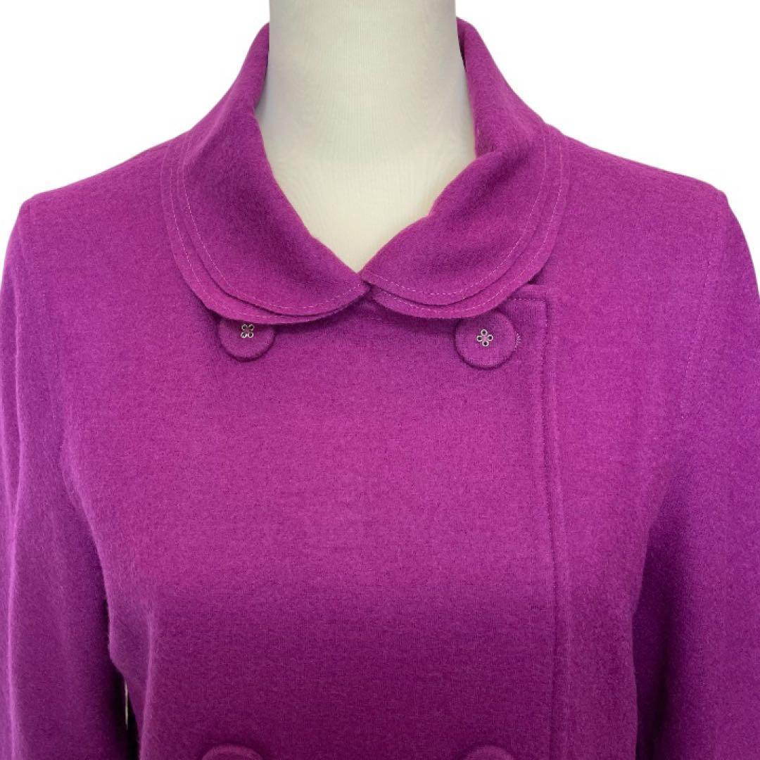 オレボレブラ ウール100% エリ 袖二重仕立て ダブルコート パープル系