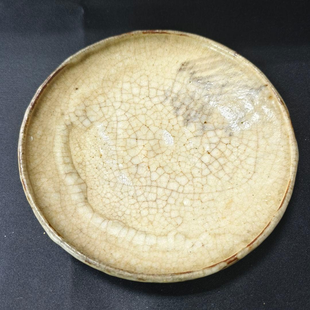 志野焼 絵志野 小皿 貫入あり 幕末アンティーク コレクター放出美品