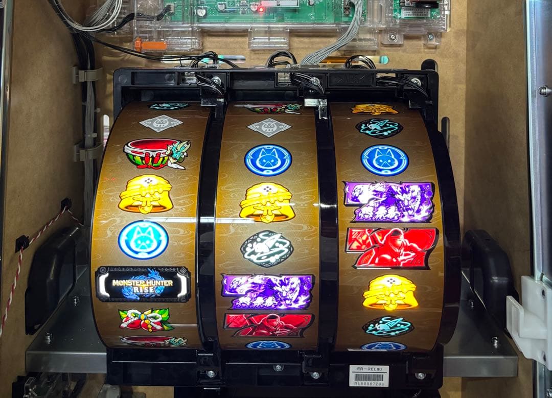 パチスロ実機【L モンスターハンターライズ】ユニット付 無段階