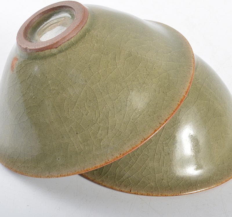 中国 龍泉窯青磁 刻花卉文鉢 茶碗 一対 V R4690 - メルカリ