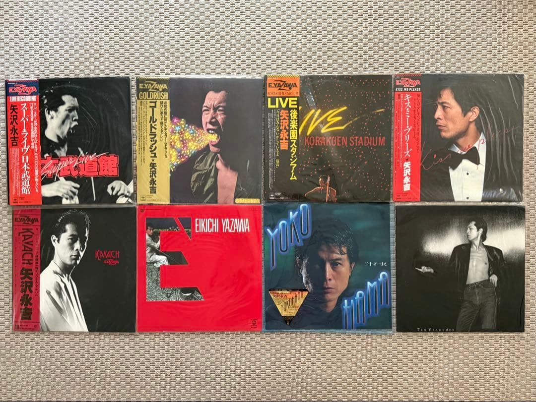 期間限定おまけ付き(タワレコA4ステッカー)♪矢沢永吉 レコード8枚お