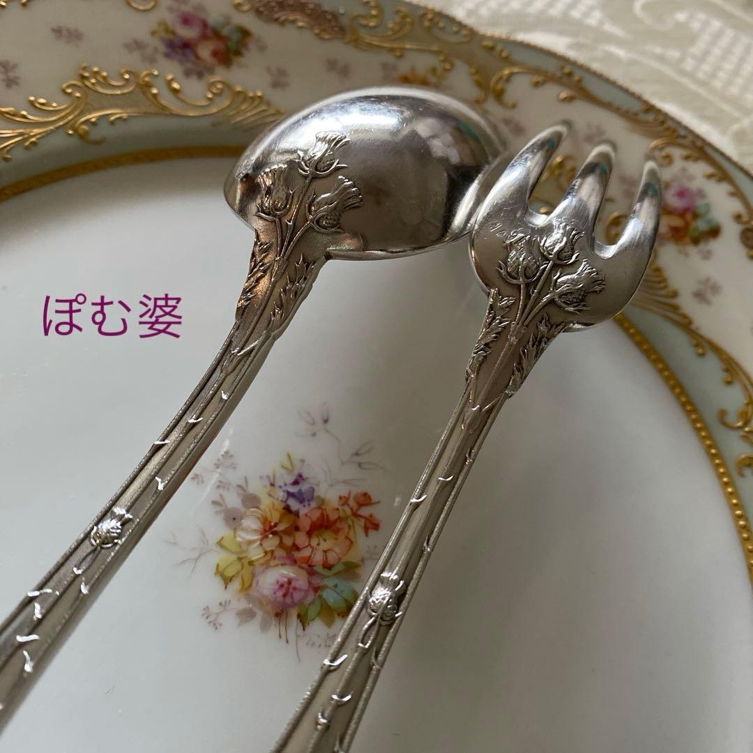 フランス／純銀】「ブランジェ」フォーク＆スプーン＋「エナン」スプーン