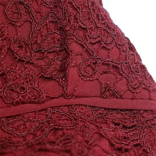 セルフポートレイト ワンピース ギピュール レース ボルドー UK8 未