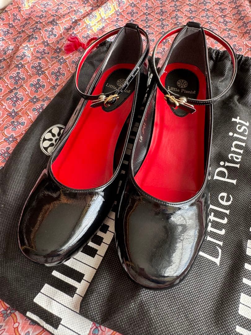 Little Pianist ブラック24.5 ピアノシューズ リトルピアニスト 紳士用ピアノシューズ ヒールアップ3.5cm高（24.5～27.5cm） - Little