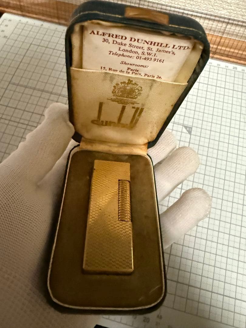 dunhill　ダンヒル　ライター 火花確認済 着火確認済 dunhill ダンヒル 薄型 ガスライター ゴールド メンズ