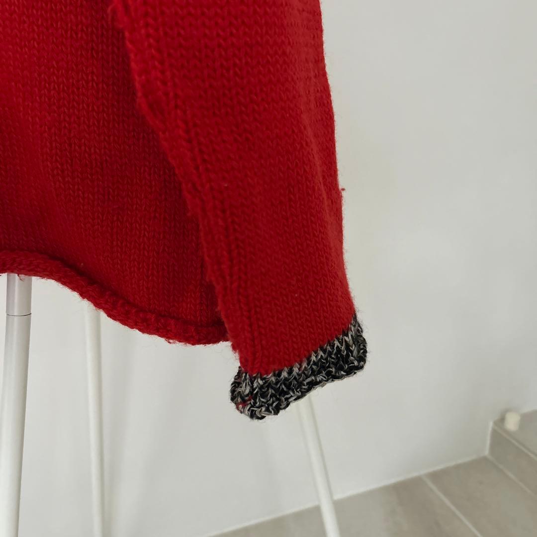 コムデギャルソンオム 赤ニット M 変形デザイン - メルカリ