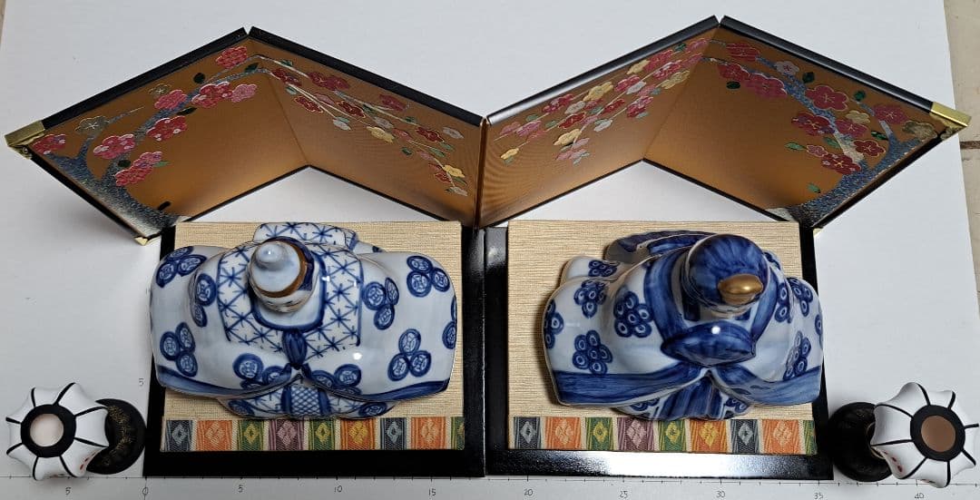 HO328さま専用 特価 k-③ 九谷焼 ひな人形 5号 親王飾り 染付 - メルカリ