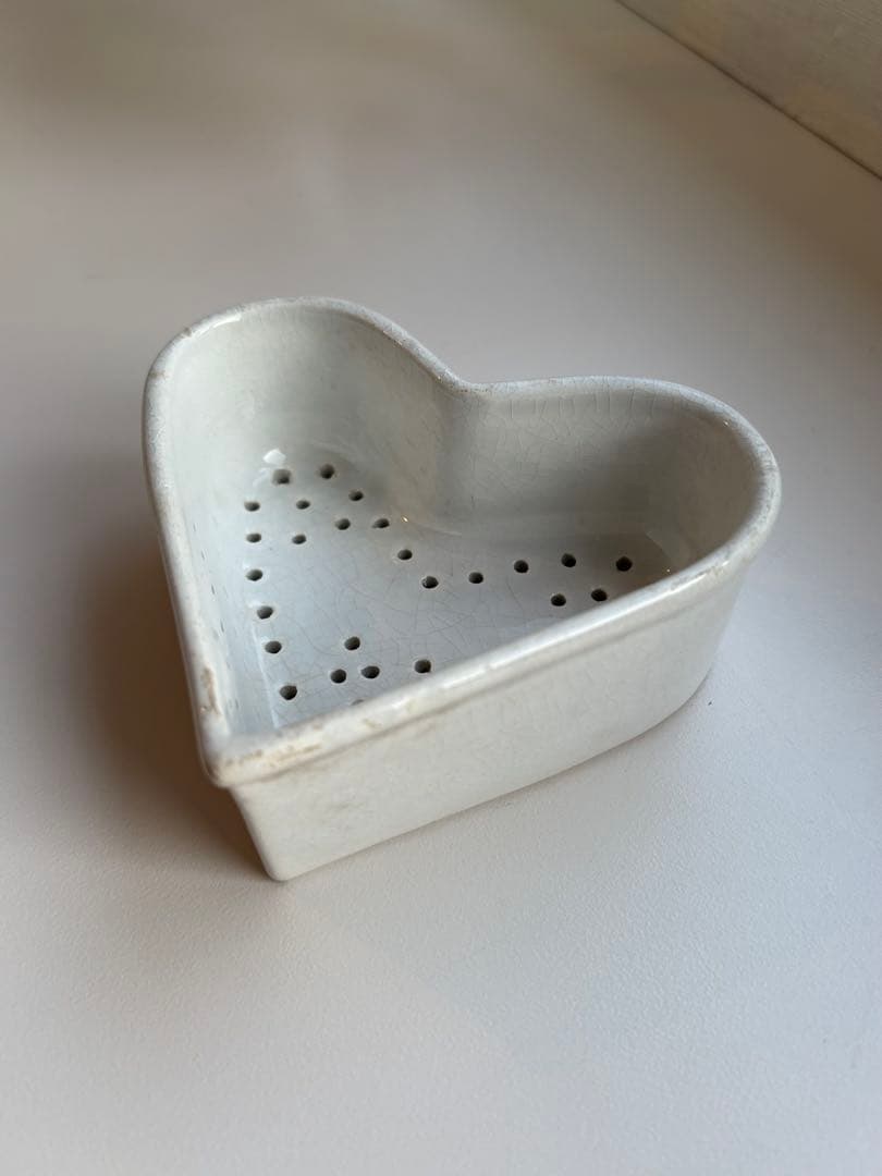 クレイユエモントローハート型フェセル 陶器フロマージュ容器 レア☆HBCM ベアン クレイユエモントロー バスク柄 陶器キャニスター5