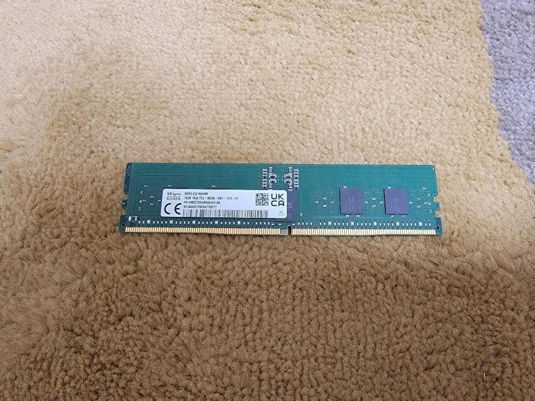 SKhynix DDR5 PC5-5600 RDIMM 16GB メモリ SK Hynix 16GB DDR5 SODIMM 1Rx8 PC5-5600B SA0 1010 XT Single 16GB