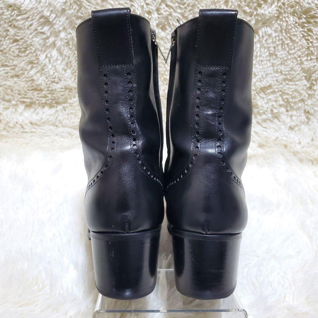 【美品】イヴサンローラン　ジョニーブーツ　サイドジップ　黒　レザー　26.5cm