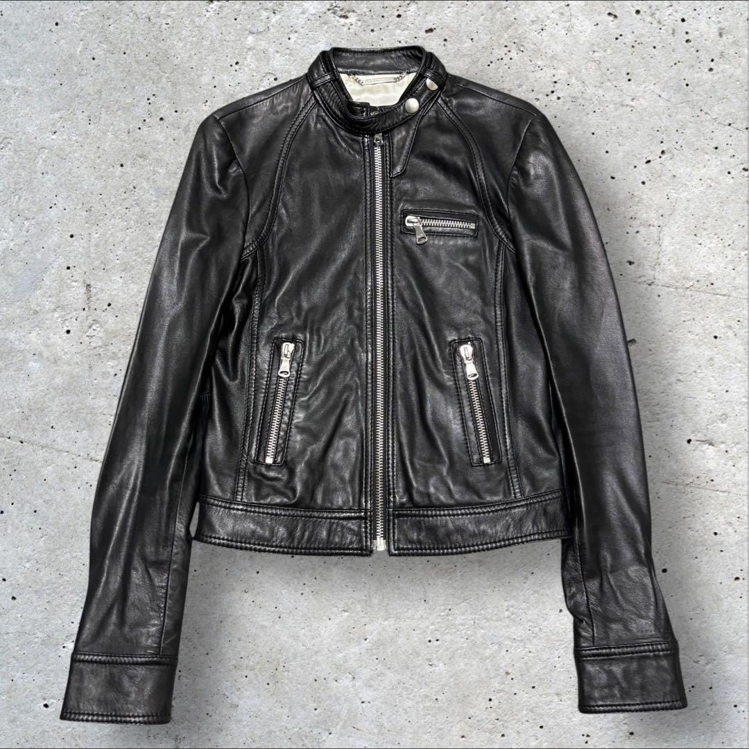 D&G ドルガバ ライダース ラムレザージャケット シングル ブラック 美品 Yahoo!オークション -「ドルガバ レザー ジャケット」(ドルチェ