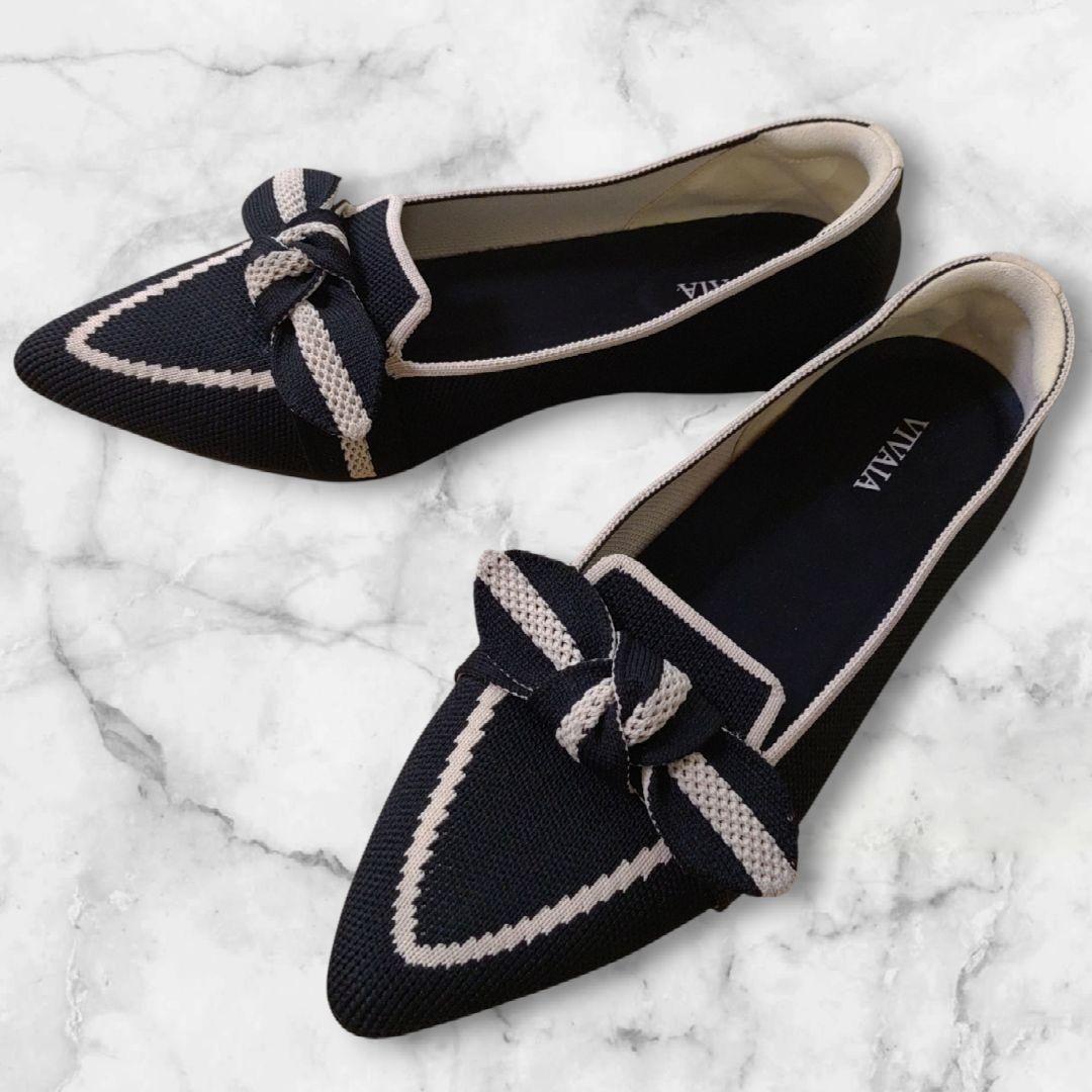 【極美品】VIVAIA Michelle ポインテッドトゥ リボン付きローファー Michelle] ポインテッドトゥ リボン付き ローファー – VIVAIA JAPAN