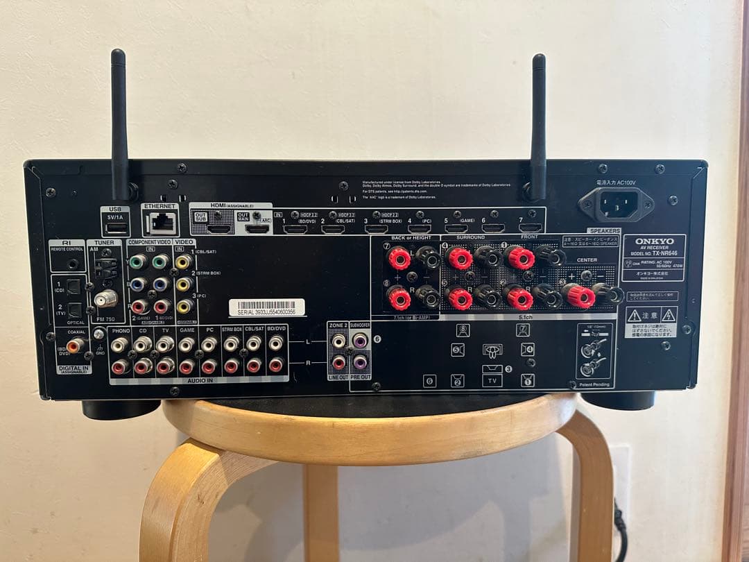 ONKYO 7.2ch対応AVセンター TX-NR646 ブラック ジャンク - メルカリ