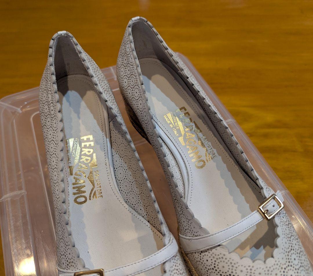 美品】サルヴァトーレフェラガモ パンチング エスパドリーユ パンプス