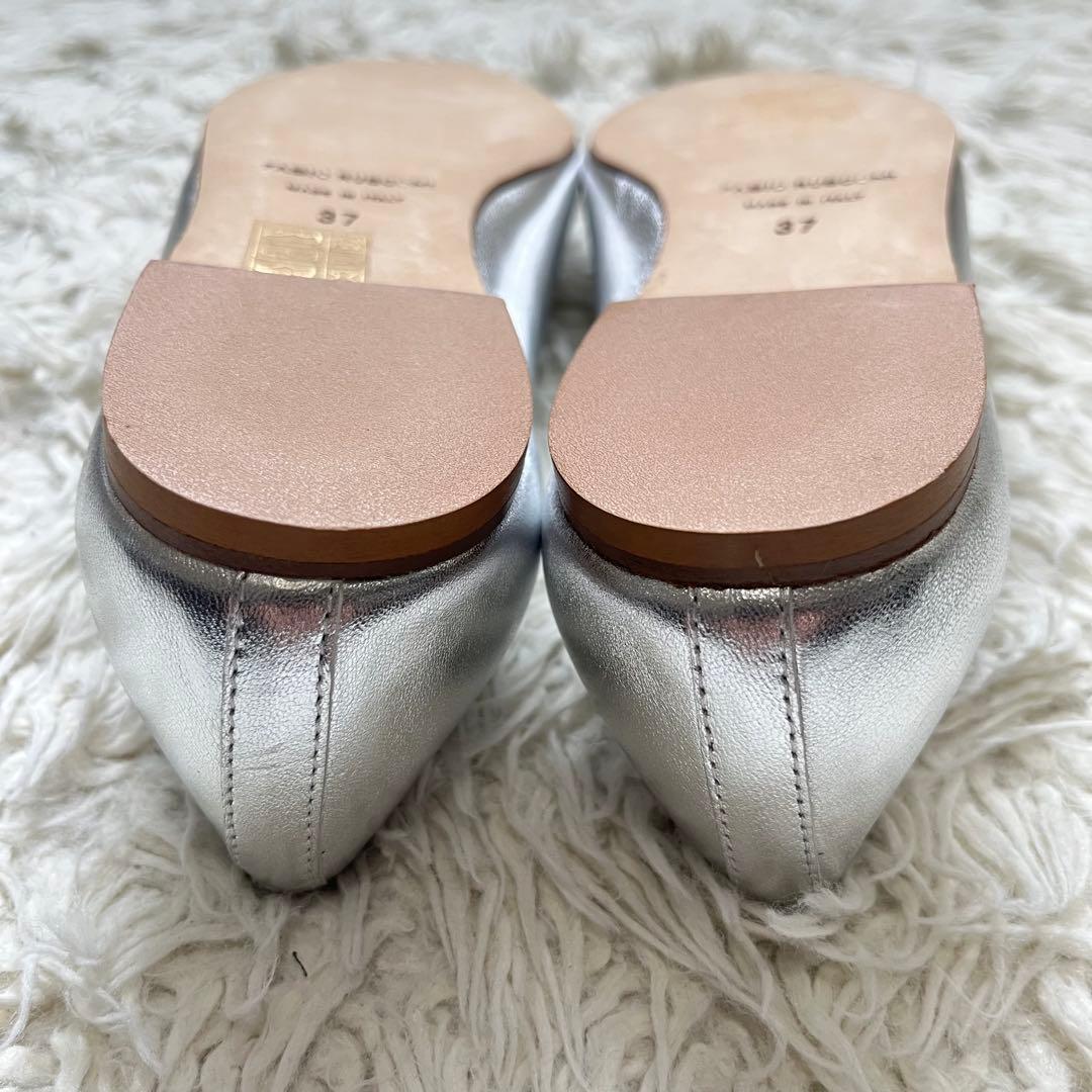 未使用級 FABIO RUSCONI パンプス レザー バレエ 37 リボンの通販はau