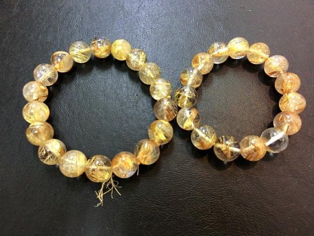 タイチンルチル　ブレスレット 12mm 2個セット ルチル ブレスレット タイチンルチルクォーツ ガーデンクォーツ 12mm