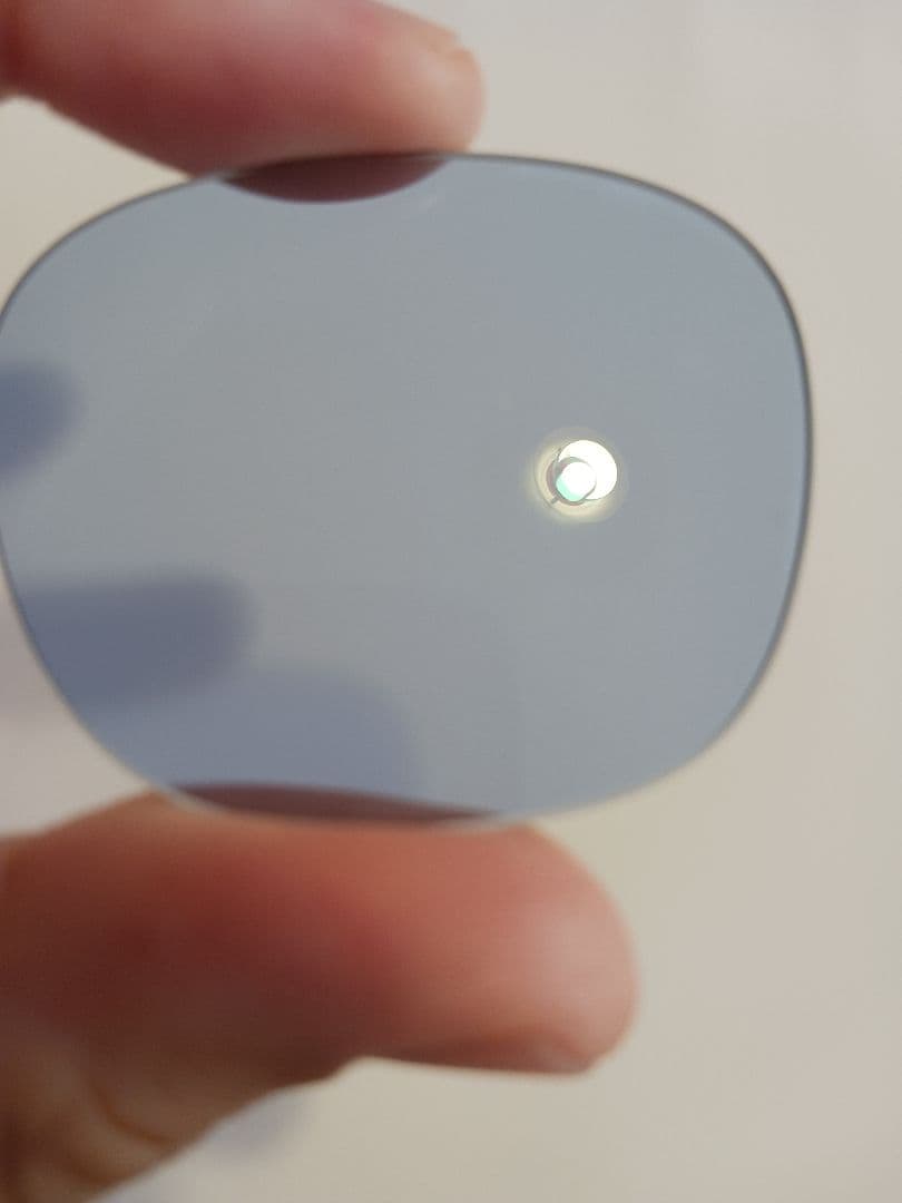 金子眼鏡店、青色楕円形メガネレンズ 反射防止コーティング