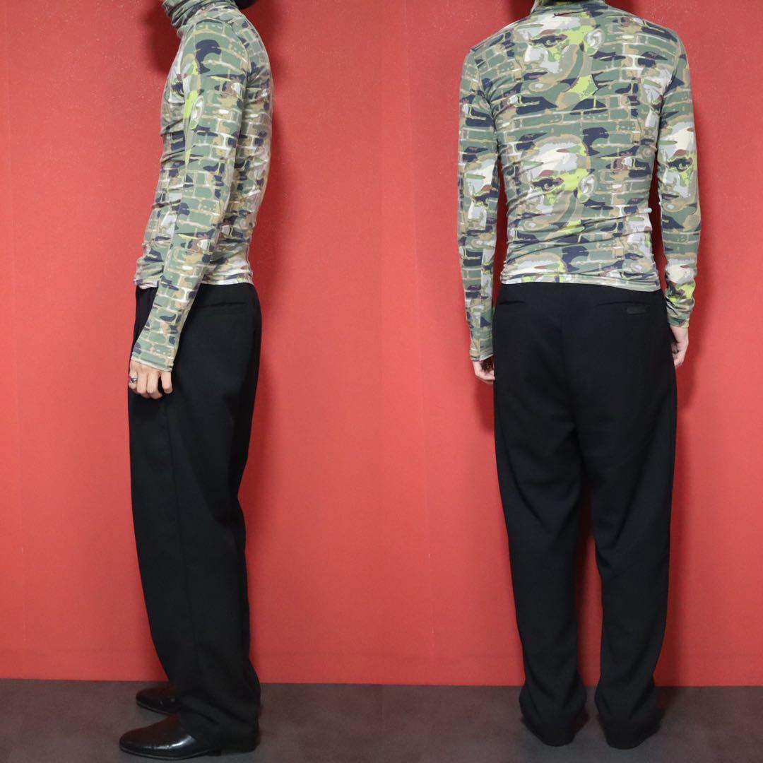 極希少】Gaultier Jeans 迷彩 ヒト柄 タートルネック ロンT