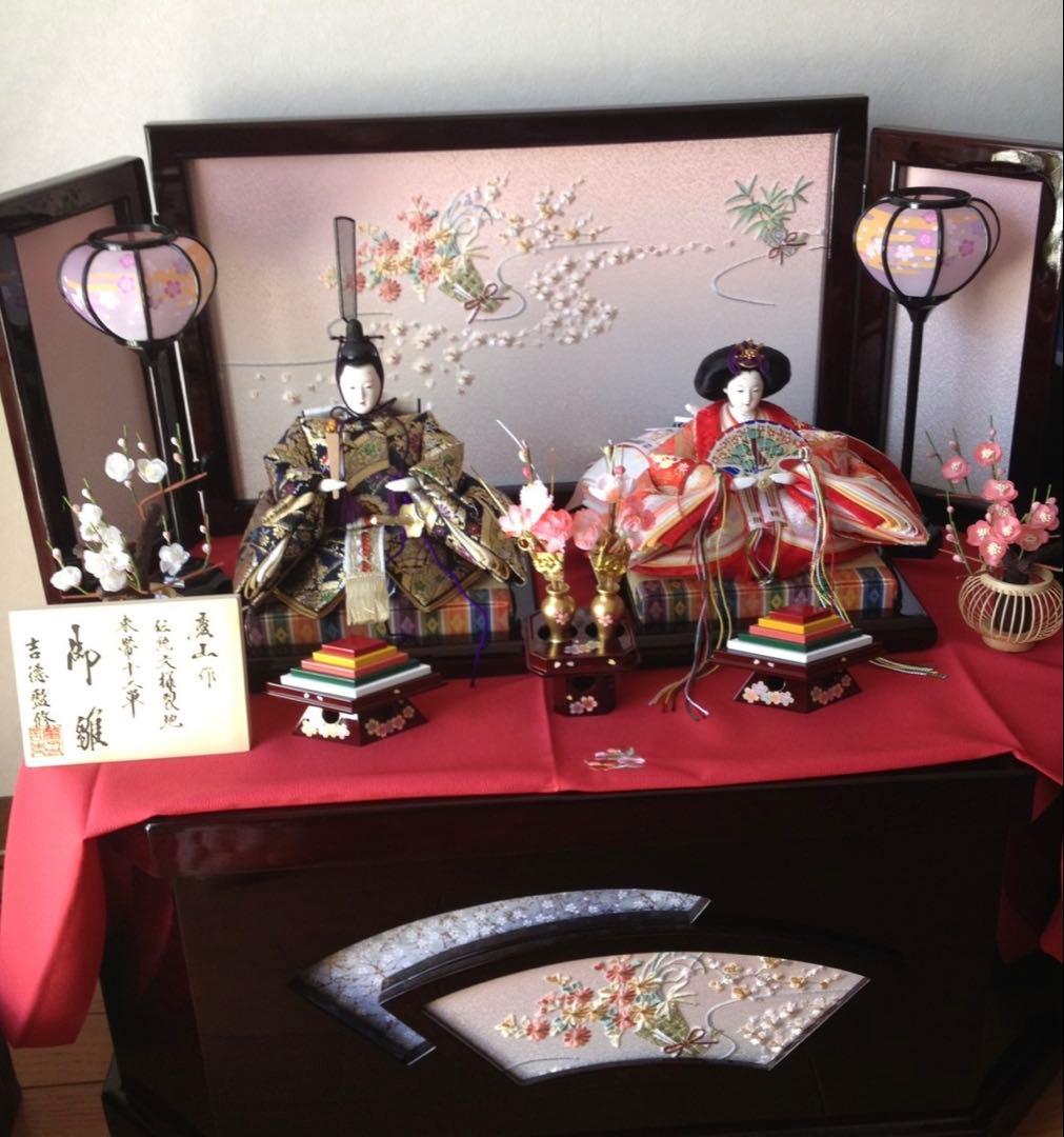 正午まで価格‼️1度のみ飾った雛人形♡台座に収納可 クムキ 色 ～いろ～ 収納台座 五人雛飾り | 木の雛人形・五月人形 ［人