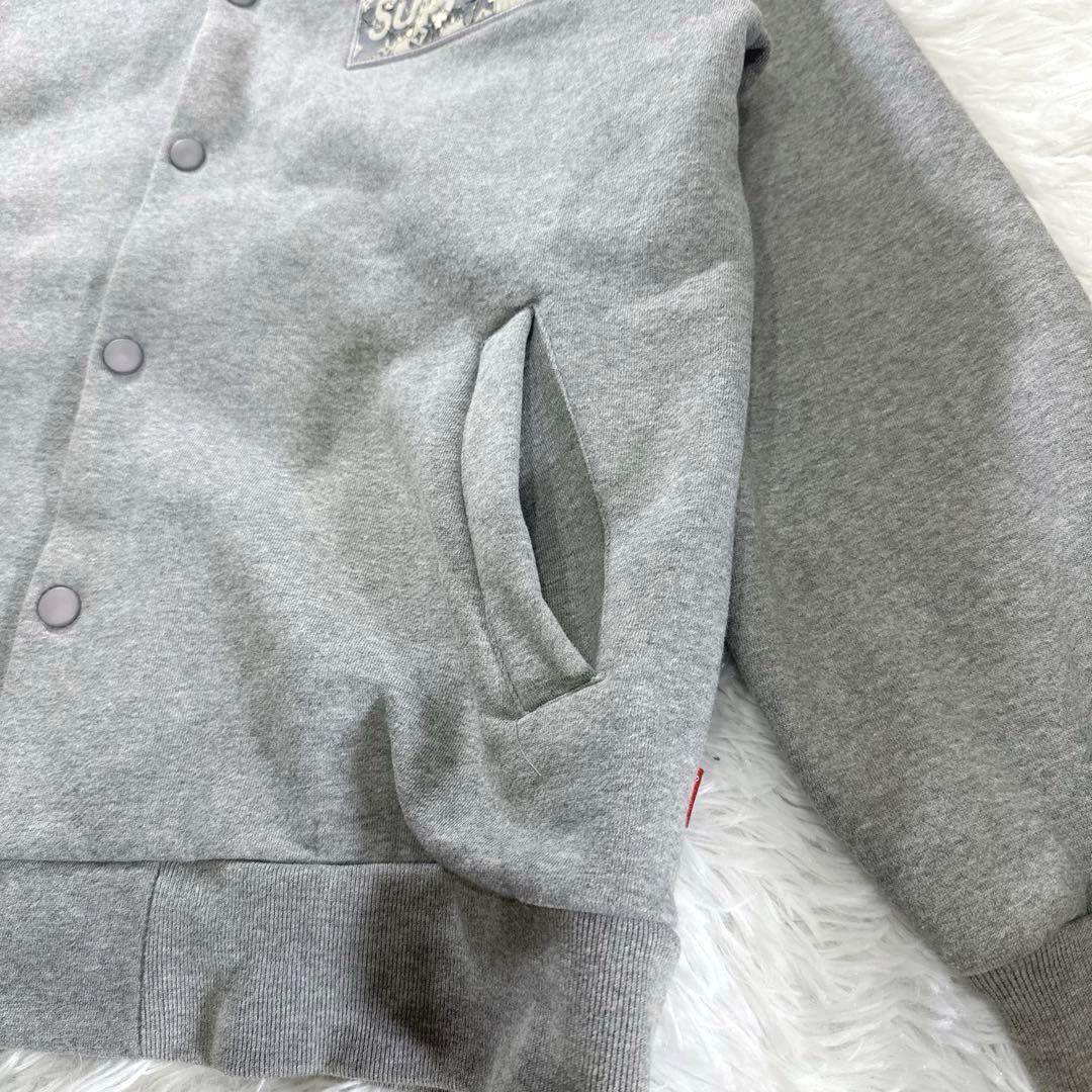 Supreme シュプリーム スウェットスタジャン グレー 裏起毛 カナダ製