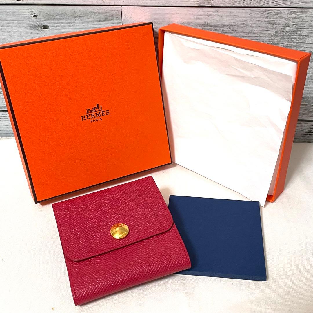 極美品】HERMES アラジフ ポストイットケース セリエボタン 赤 - メルカリ