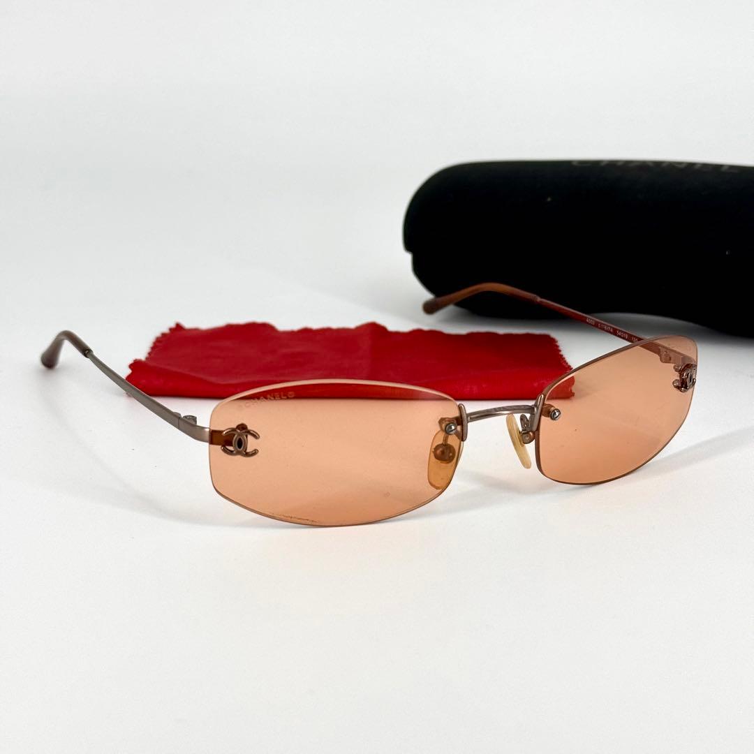 CHANEL サングラス 4002 メタル オレンジ リムレス 希少 ココマーク