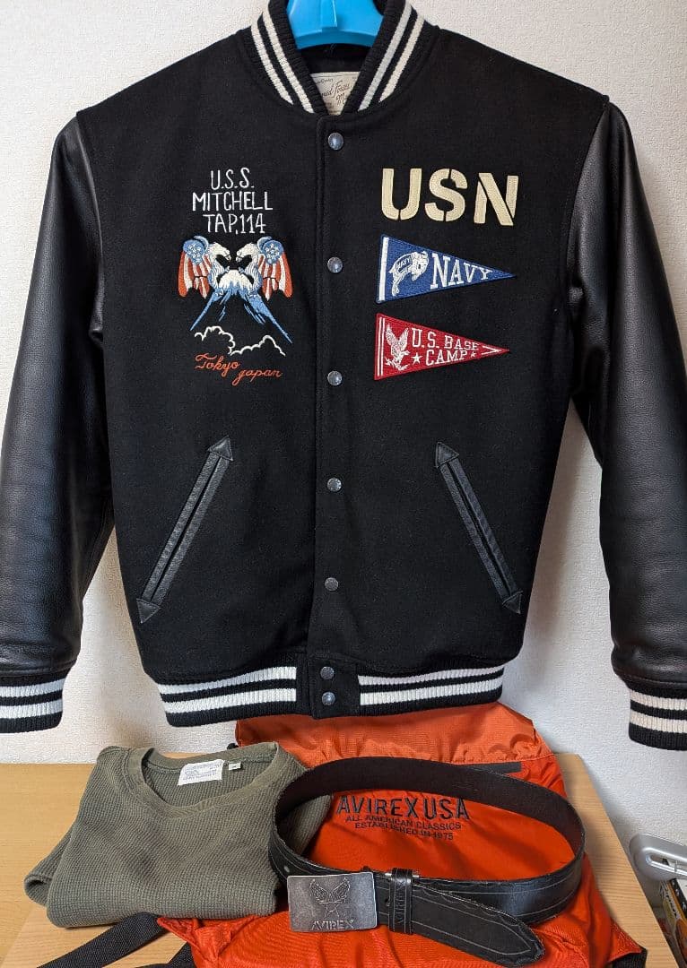 【豪華オマケ付】美品　AVIREX　スタジャン　Lサイズ　スカジャン　黒 AVIREX（アヴィレックス） スタジャン メンズ レディース : ZOZOTOWN