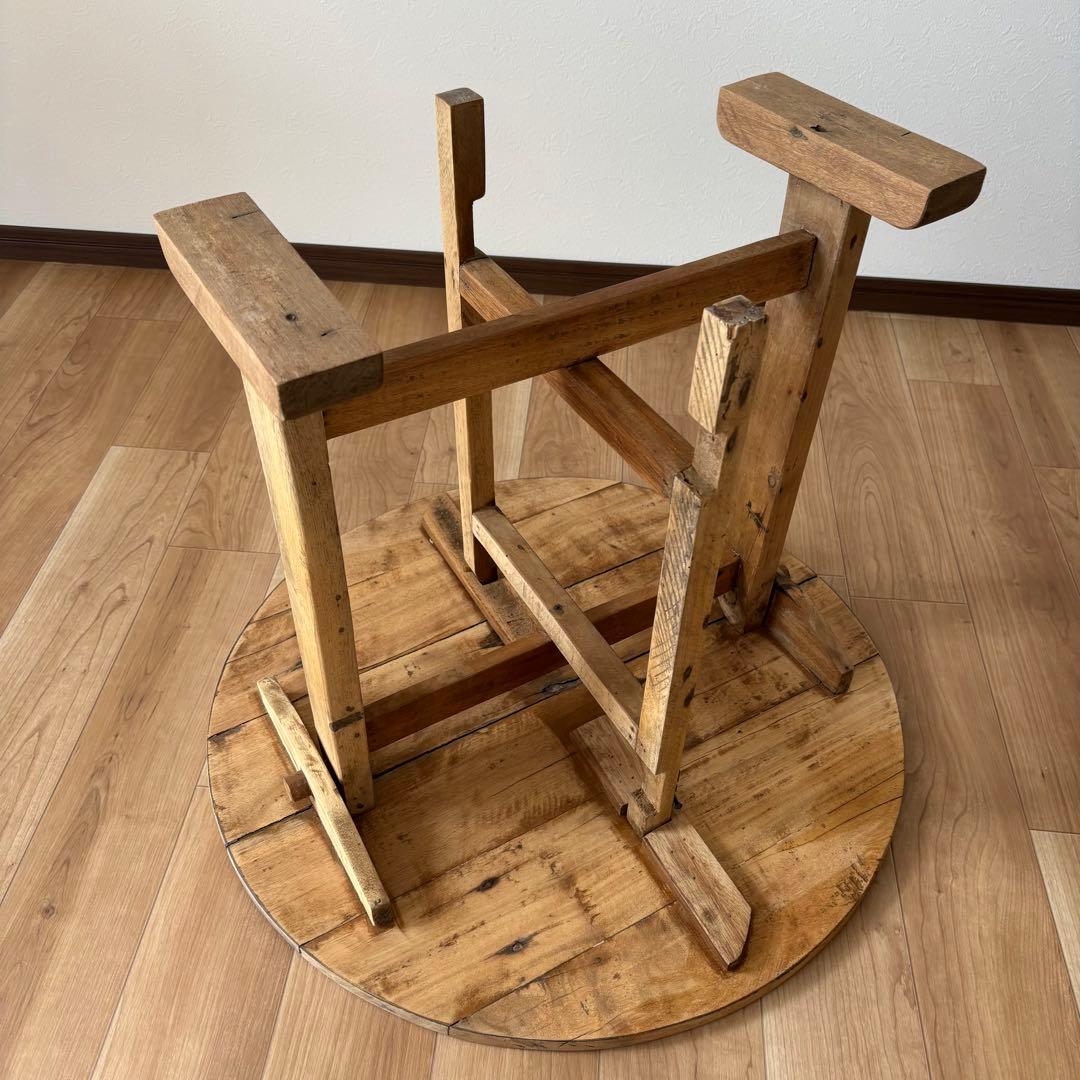 アンティークテーブル 折りたたみ 丸テーブル サイドテーブル