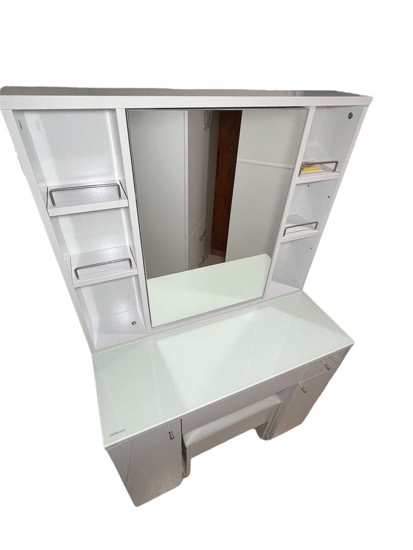 ニトリ 両袖 ドレッサー コナ2 白 鏡台 収納付き - メルカリ