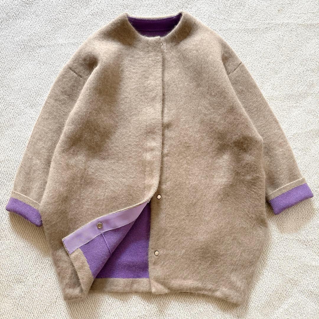 24AW エレンディーク ベーシックCNラクーンミックスWカーディガン 01