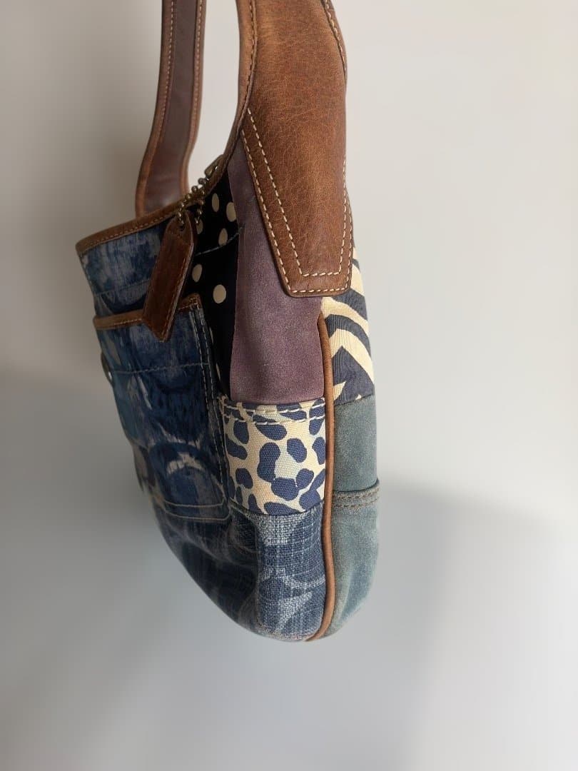 コーチ パッチワーク デニム ワンショルダーバッグ10808