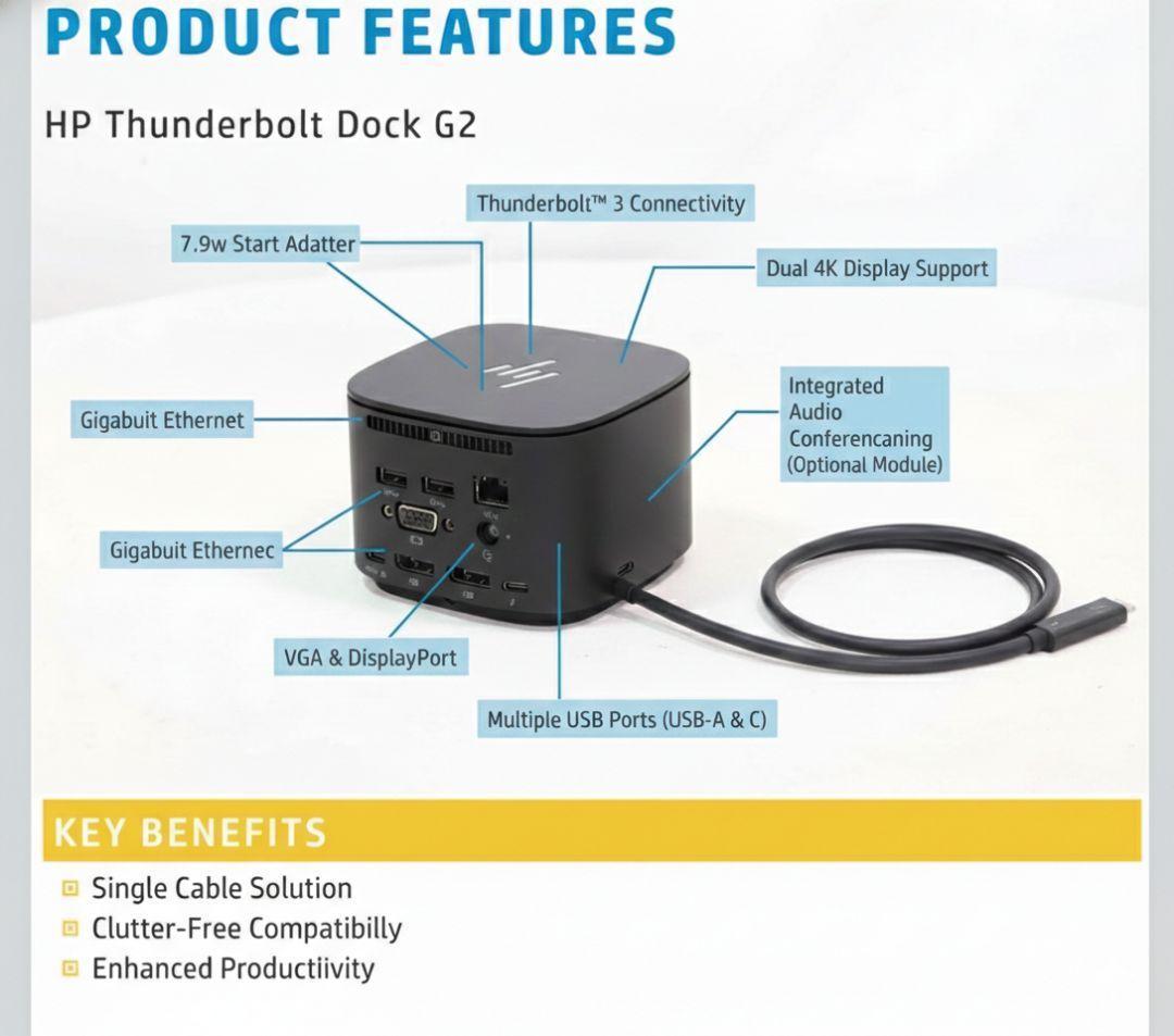 美品】HP Thunderbolt Dock G2（120Wアダプター付） - メルカリ