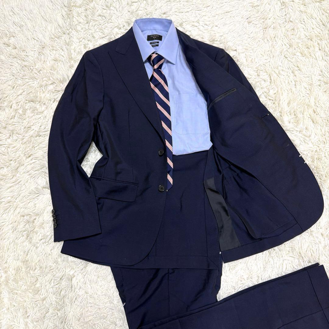ユナイテッドアローズ セットアップスーツ ネイビー 紺 44 モヘア混
