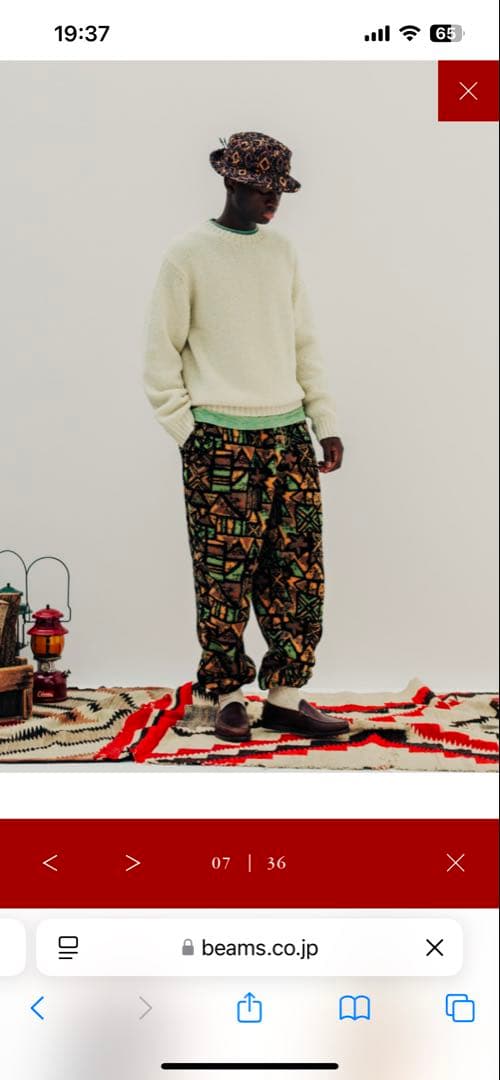 BEAMS PLUSクルーネックニットCrew Corkscrew Yarn3G - メルカリ