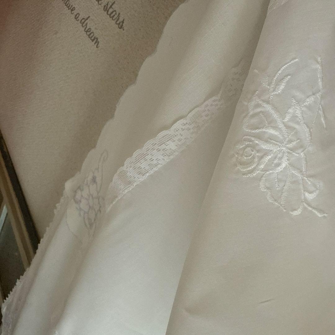 大SALE❣️フランスアンティーク花柄刺繍レースクロスカーテンஐ⑥