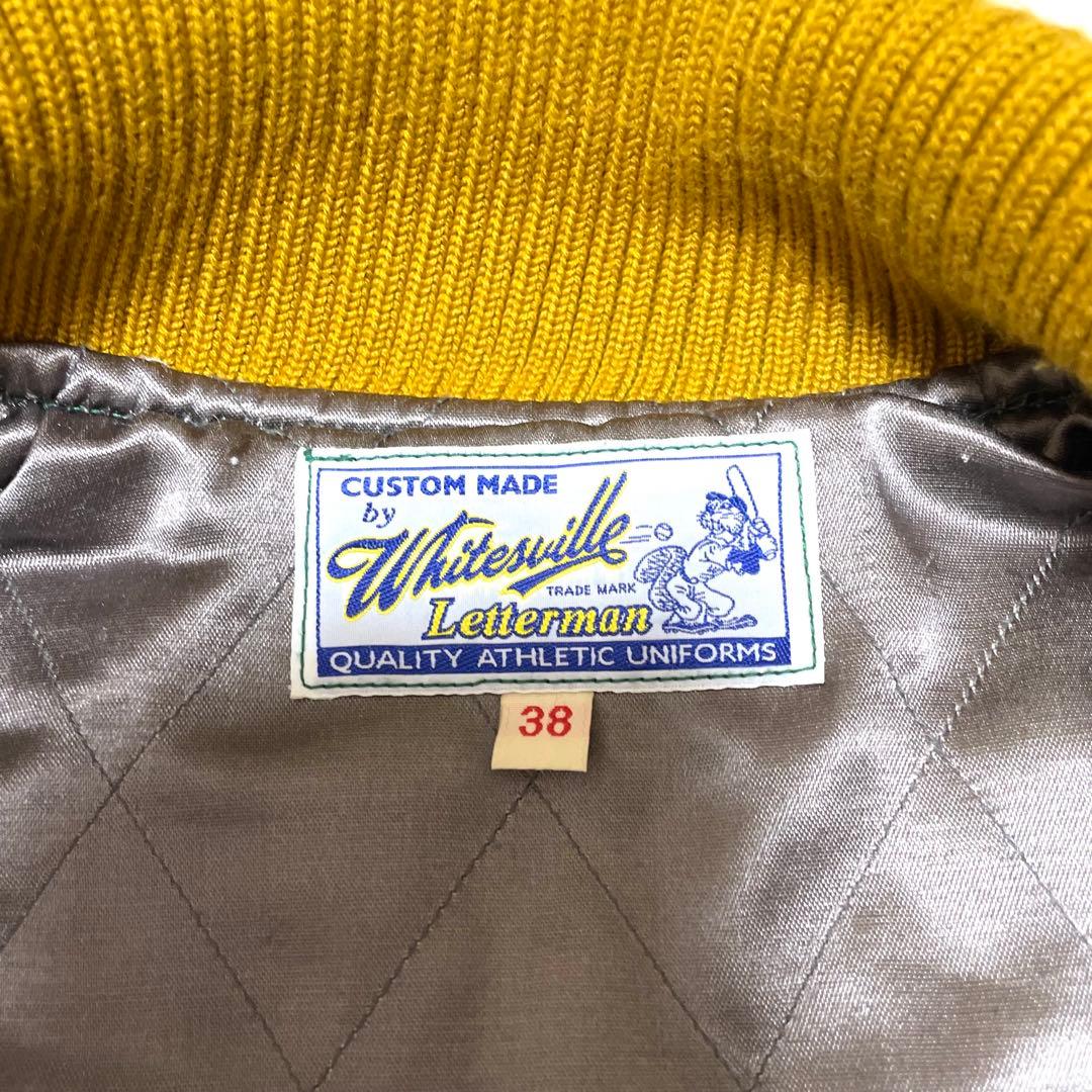 Whitesville スタジャン 38 M相当 袖レザー ボクシングモチーフ - メルカリ