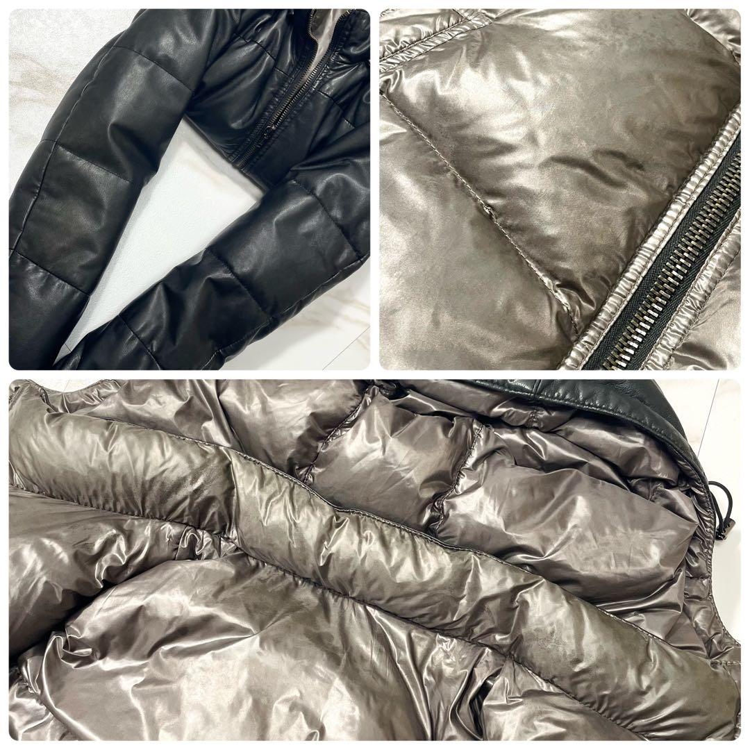 トゥモローランド レザー ダウンジャケット リバーシブル 羊革 4way L