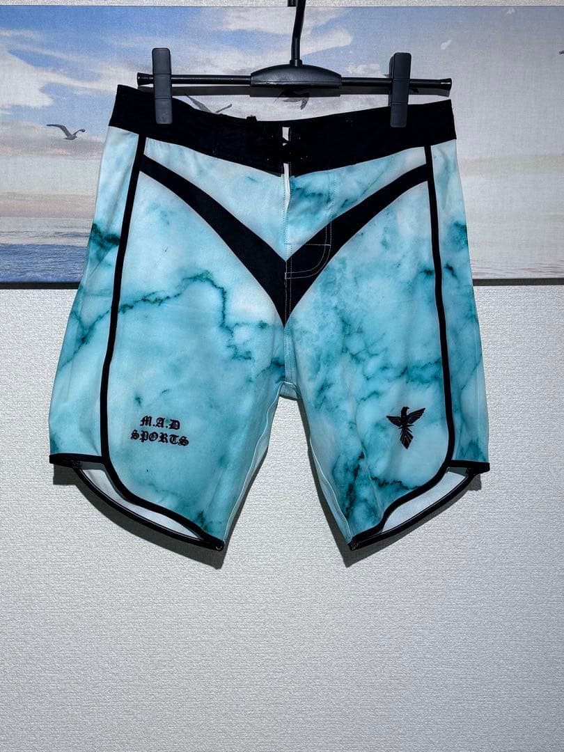 M.A.D SPORTS マーブルブルー サーフパンツ　28インチ M.A.D SPORTS GYM | 175センチ サーフパンツ サイズ28インチ #Repost