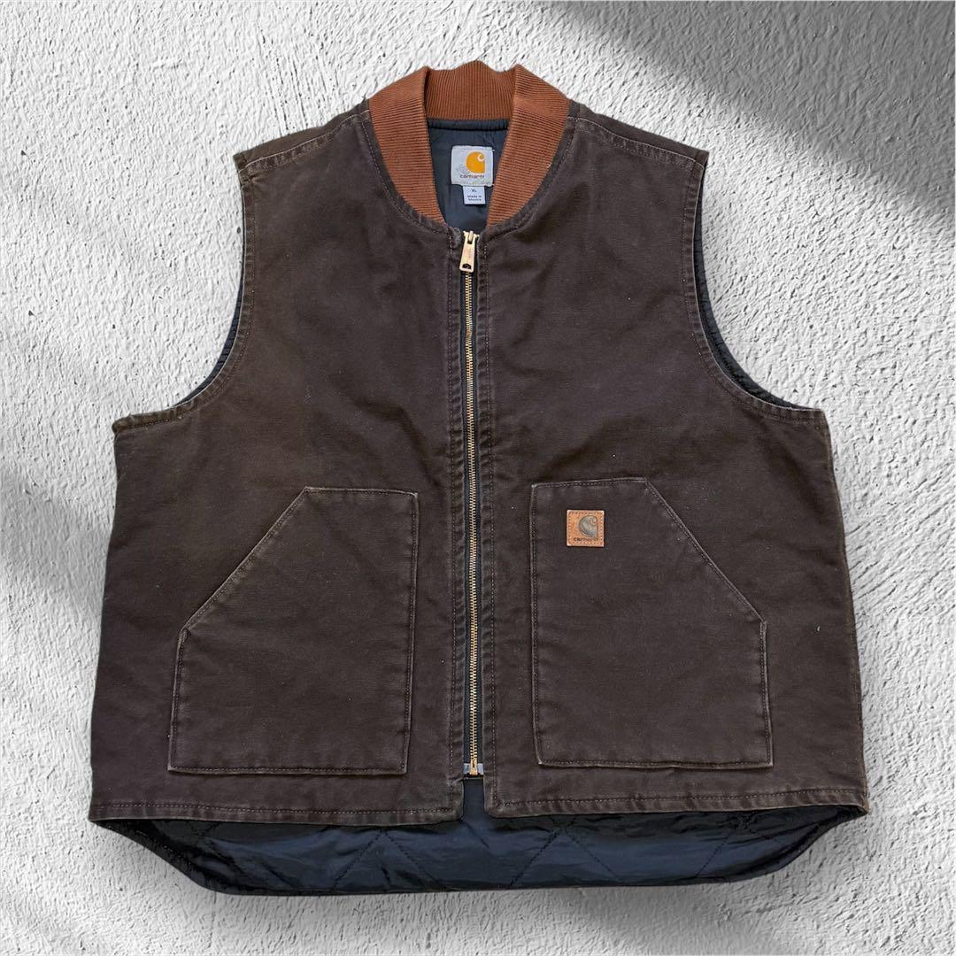 Carhartt ダックベスト V02 ダークブラウン メキシコ製 XLサイズ MEXICO製 カーハート ダックベスト ブラウン 表記(XL) | すべての商品