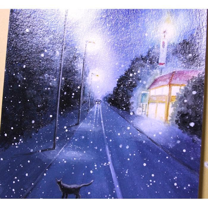 原画）雪夜の灯火【A5／アクリル画】絵画 - メルカリ