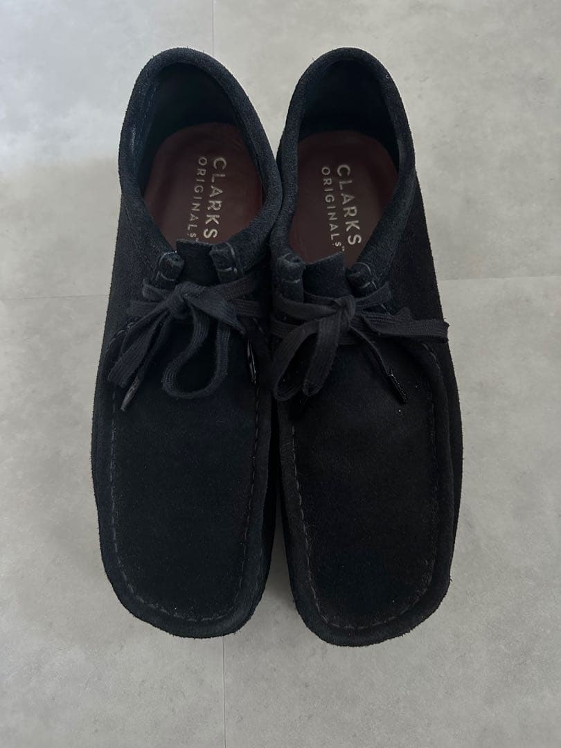 CLARKS ブラック モカシン スエード 26179251]【替え紐あり】Clarks(クラークス) ワラビーゴアテックス