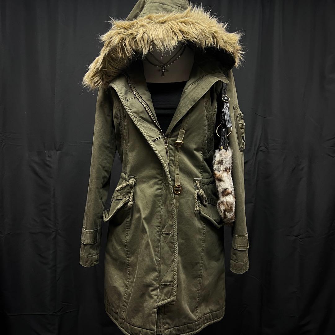 フェアリーグランジ 平成ギャル y2k モッズコート ファー付き