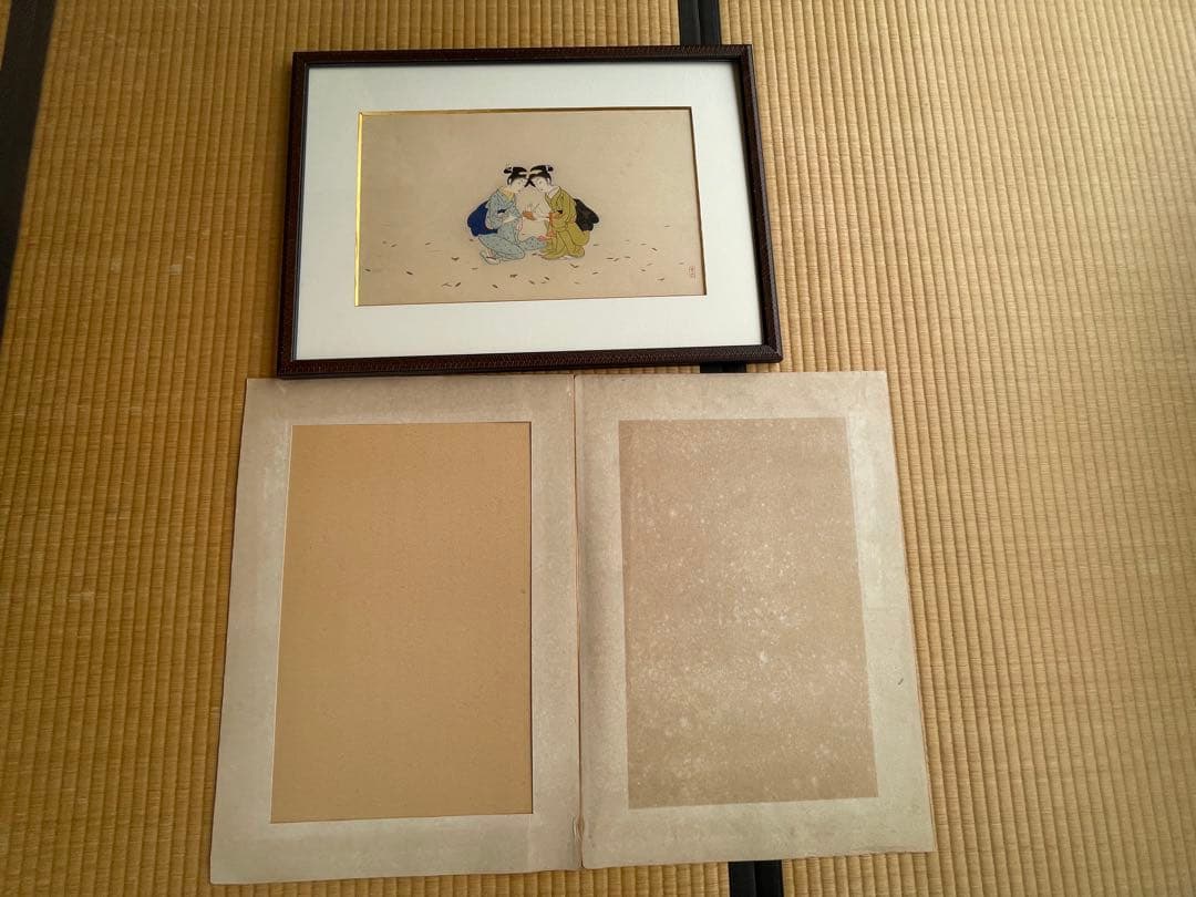 小村雪岱の見立寒山拾得 版画（エスタンプ）