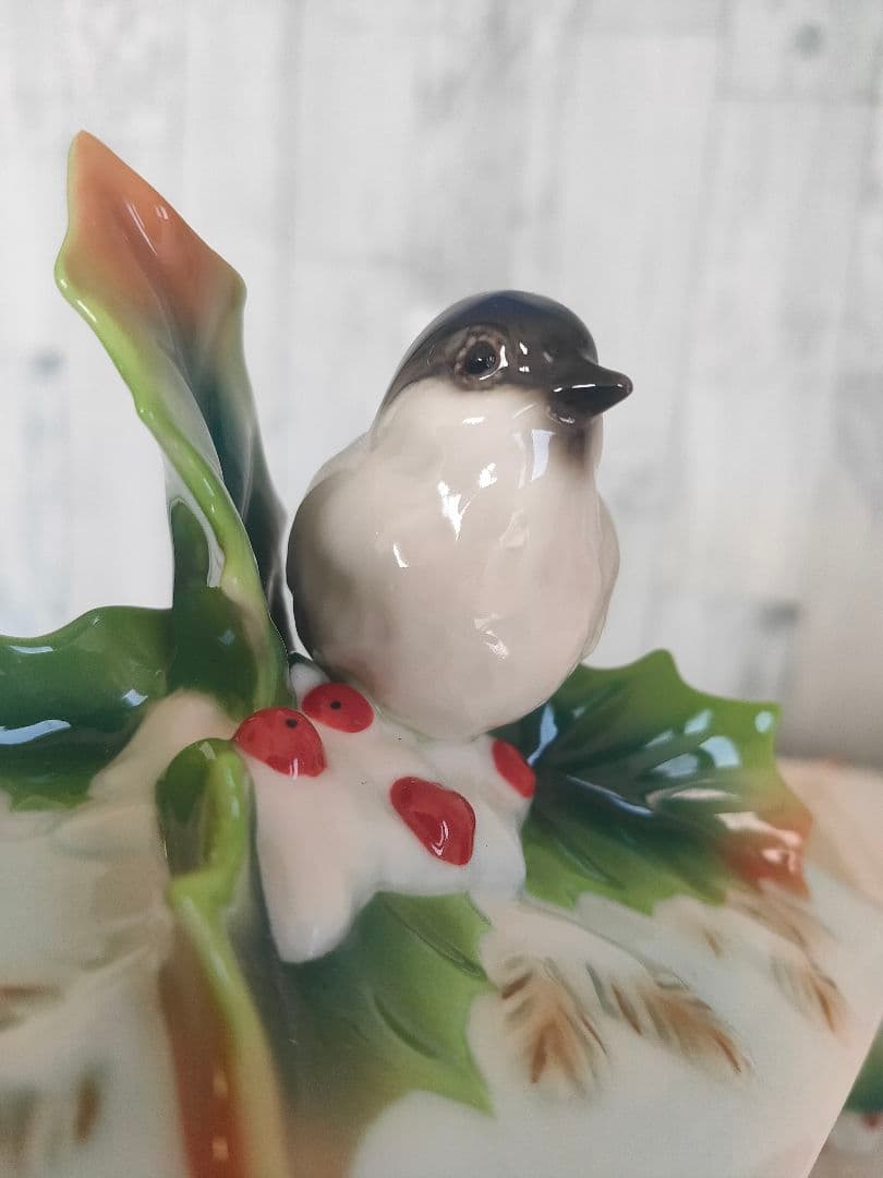 フランツ・ポーセリン ホリデー・ビギニングス シジュウカラ 陶器製 鳥