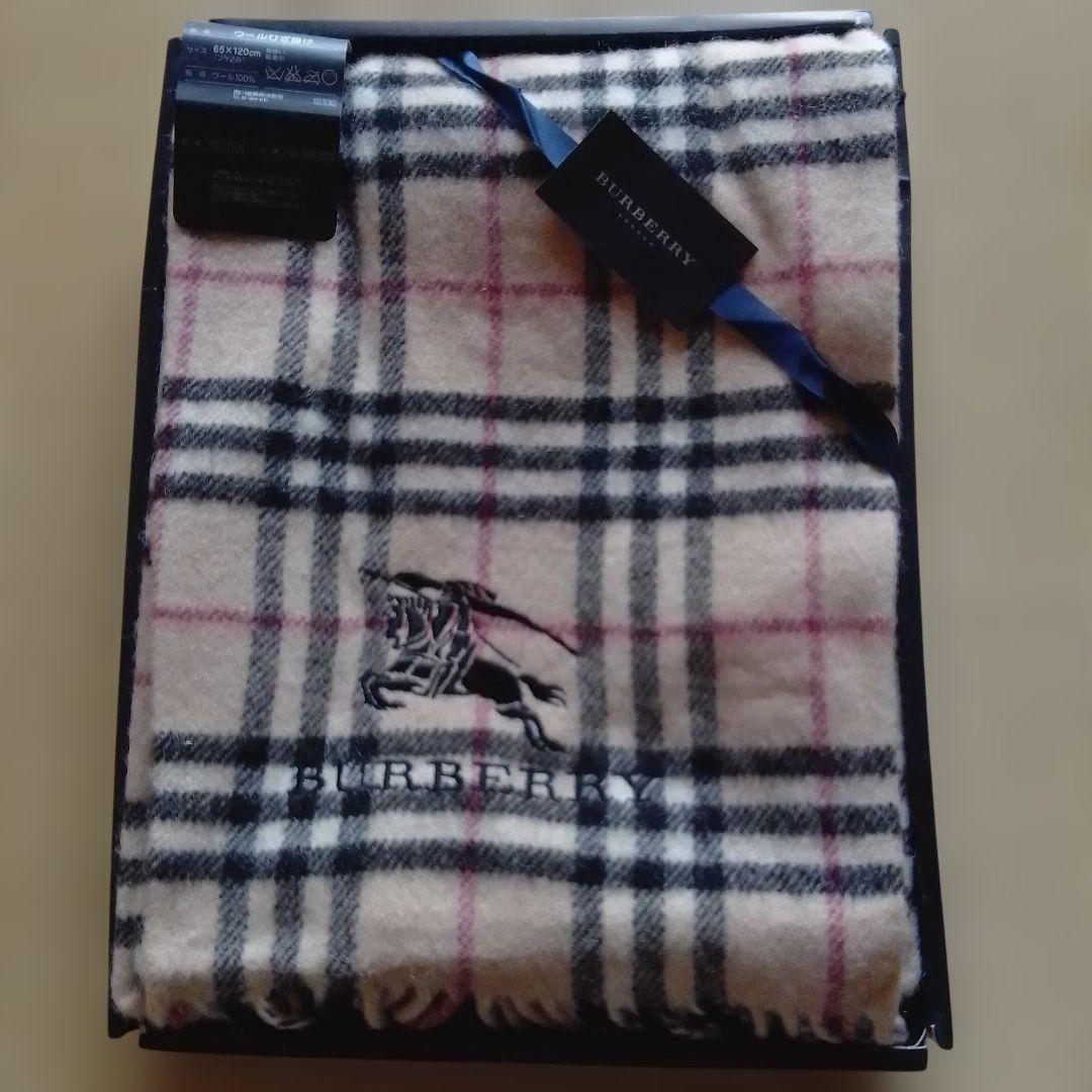 BURBERRY ウール100%ひざ掛け - メルカリ